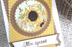 Kraftowa kartka urodzinowa / imieninowa ze słonecznikiem