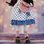 Cotton doll, miękka lalka, bawełniana lala - Sukienka w kropki