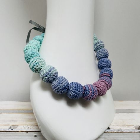 Korale szydełkowe naszyjnik boho handmade 6