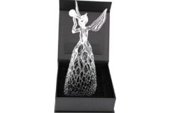 Anioł z trąbką ażurowy szklany stojący (24 cm)