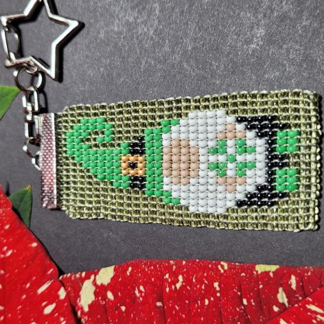 Skrzat Krasnal Św.Patryk zielony - Brelok zawieszka do kluczy torebki