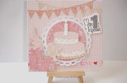 Kartka na roczek z tortem