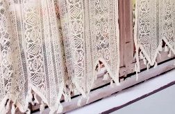 Zazdrostka Firanka Koronkowa Boho do Kuchni z Frędzlami SHABBY 120/45cm