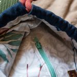 Niebiesko-miodowa patchworkowa torba z kominem do wózka - 