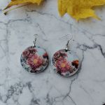 Kolczyki z grafiką Zimowe kwiaty - 3