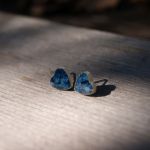 Kolczyki niebieskie serduszka "Niebiańskie" - Kolczyki niebieskie serca