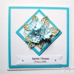 Kartka NA ŚLUB z niebieskimi kwiatami - Kartka na ślub z niebieskimi kwiatami