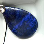 Lapis lazuli i piryt, wisior kształcie łezki - 