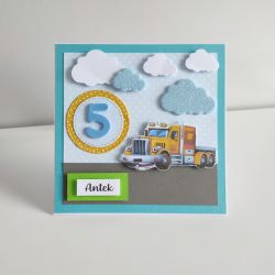 Kartka na Urodziny z ciężarówką personalizowana 