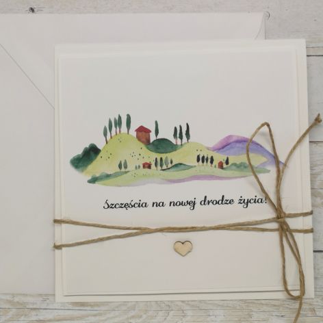 Kartka ślubna-Szczęścia na nowej drodze życia