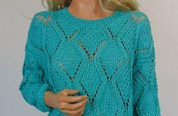 Sweter w kolorze turkusowym