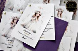 Delikatne zaproszenie komunijne Dziewczynka 1