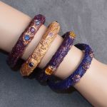 Drewniana bransoletka Fioletowa Dama - 