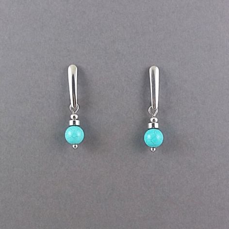 Kolczyki kulki turkusowe.