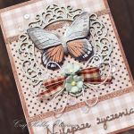 Najlepsze życzenia - motyl w ramce - Motyl turkus - detal III