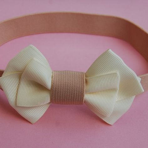 Opaska niemowlęca "Złamana biel z beżem"