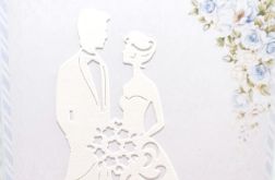 Kartka ślubna - "Blue rose"