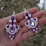 Komplet Ecru-Fioletowy & kryształy zamówienie dla Eli - 