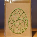 Kartka Wielkanocna - ręcznie haftowana - Pisanka zielona (jasny) - Pisanka zielona (jasny)