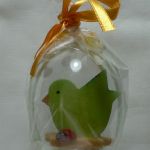 Jajko akrylowe 3D "Zielony ptaszek" - teofano atelier, pudełko
