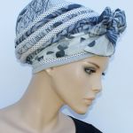 lekki turban DOTTED - szarfa wiązana na kokardę