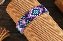 Bransoletka BOHO pleciona z koralików violet