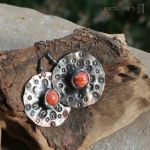 Szklanookie w pomarańczu - rustykalne kolczyki