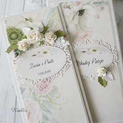 Kartka ślubna w pastelowych kolorach v.2