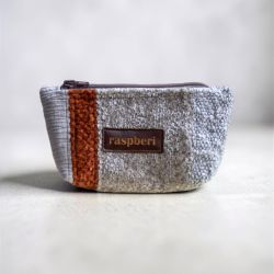 Mini szara kosmetyczka patchwork