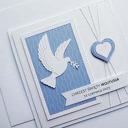 Oryginalna kartka na Chrzest z gołębicą