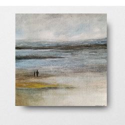 Nad morzem-akwarela formatu 20/20 cm 