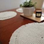 Podkładka na stół ,średnica 24cm, boho,okrągła podkładka. - 