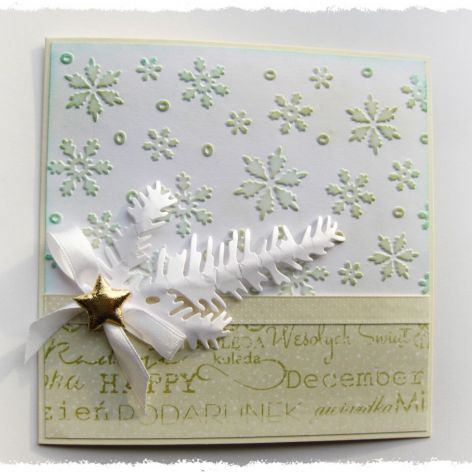 Kartka świąteczna ze śnieżynkami