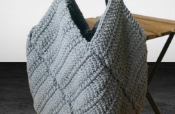 Duża torba ,szara torebka damska,siatka pleciona..