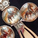 Rumak - spinki do mankietów i zakładka do książki - Rumak - spinki i zakładka