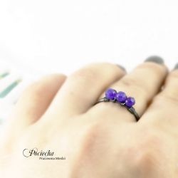 Fiolet - pierścionek z jadeitem