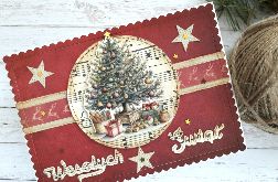 Kartka na Boże Narodzenie vintage z choinką