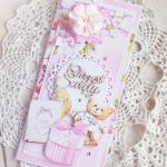 Kartka na chrzest Little Cuties róż GOTOWA - 