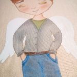 Obrazek anioł, pamiątka I Komunii dla chłopca - anioł stróż prezent na Komunię