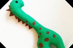 Dinozaur szyty ręcznie, zabawka z bawełny