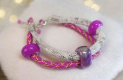 Bransoletka rzemykowa z ceramiką