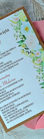 Zaproszenie komunijne - Wiosenne Kwiaty 4