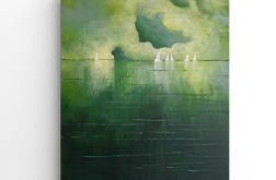 Morze w zieleniach-obraz akrylowy formatu 50/40 cm