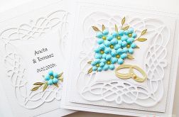 Kartka ŚLUBNA z niezapominajkami