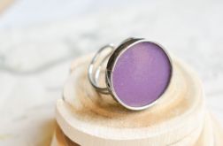 Fioletowe kółko - pierścionek ze szkłem
