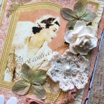 Kartka ślubna vintage - Szydełkowy kwiatek