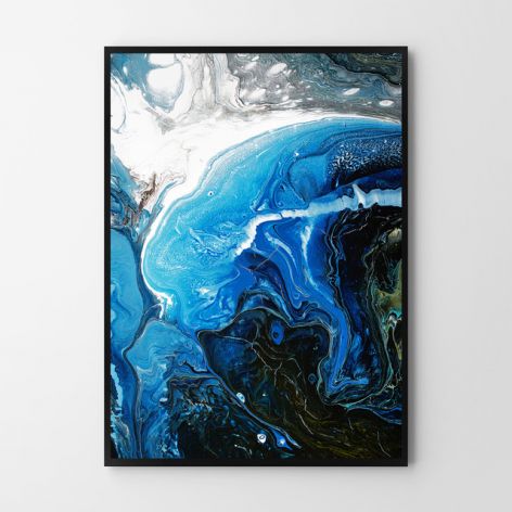 Plakat obraz dark blue abstrakcja 50X70 B2