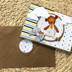 172,Misiowa kartka na urodziny, narodziny lub roczek