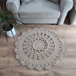 Dywan ze sznurka szydełkowy okrągły 90cm - Dywan okrągły