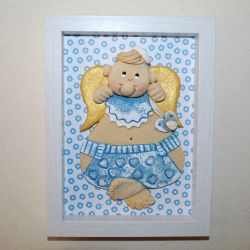 Obrazek dla Filipka - aniołek z masy solnej w ramce